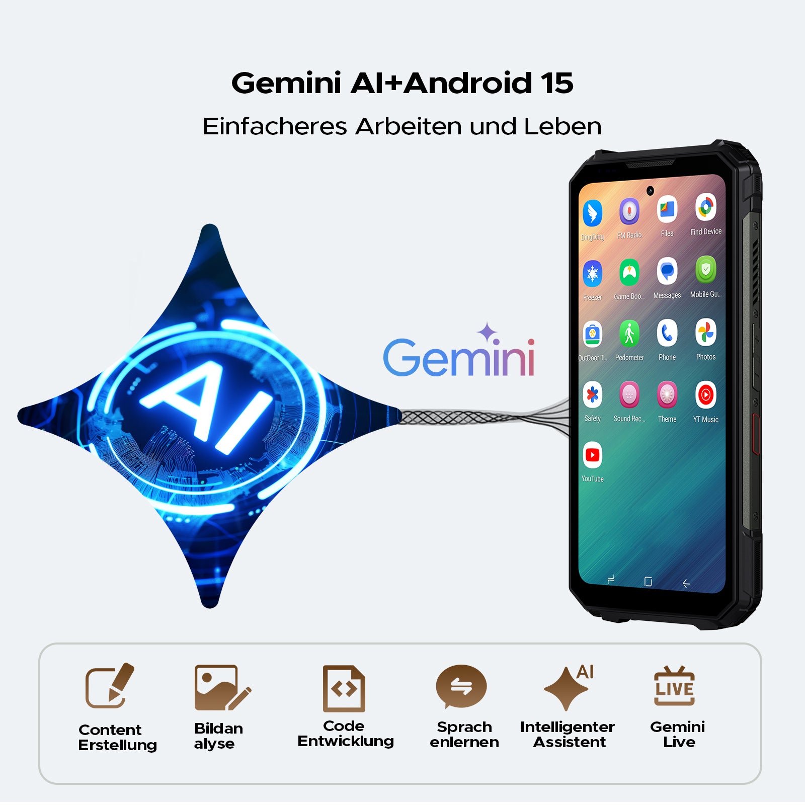 DOOGEE V Max LR 5G Outdoor-handy mit 40-m-Laserentfernungsmessung, 20500-mAh-Akku und 130-dB-Lautsprecher