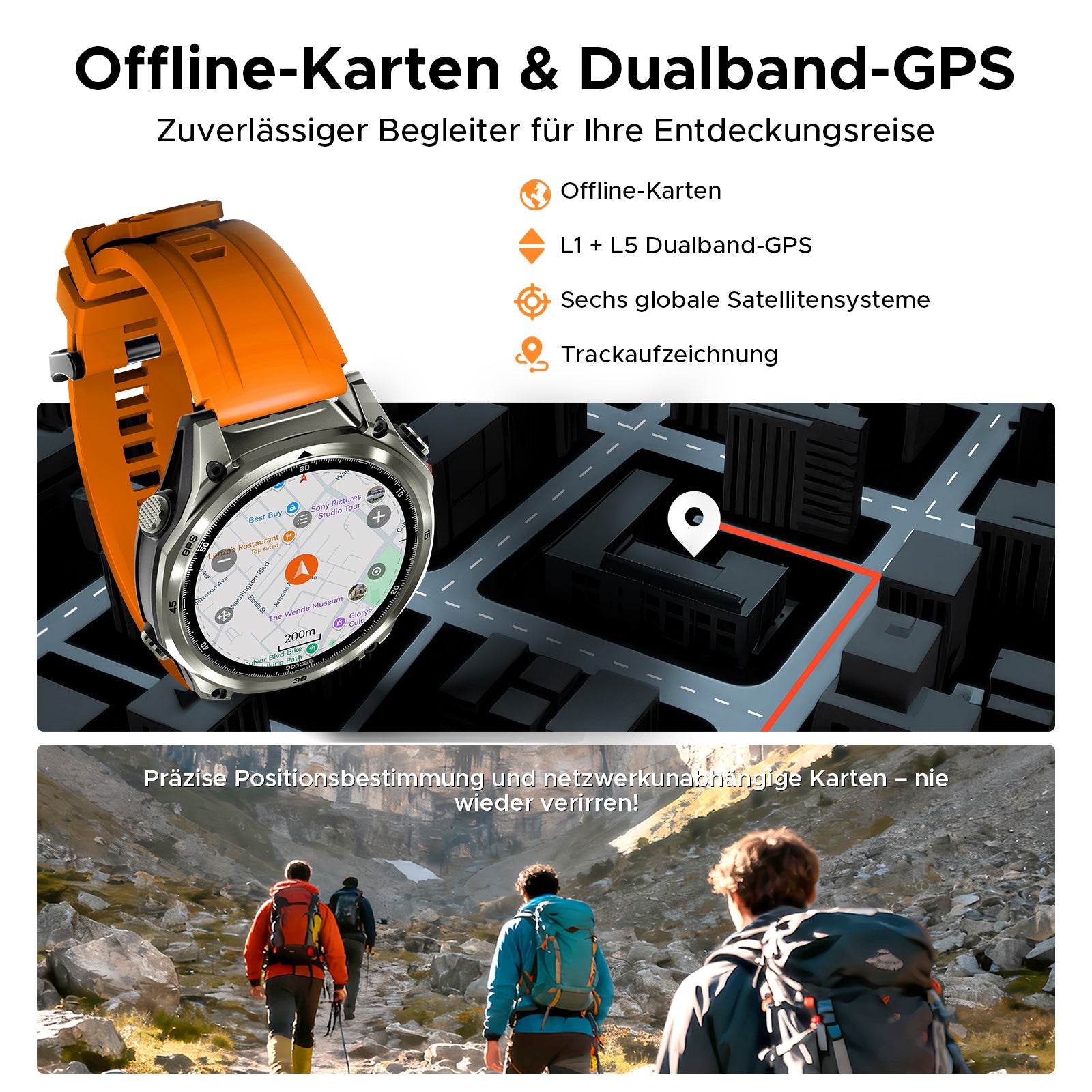 DOOGEE Anywise W1 Pro Wasserdichte Sport-Smartwatch