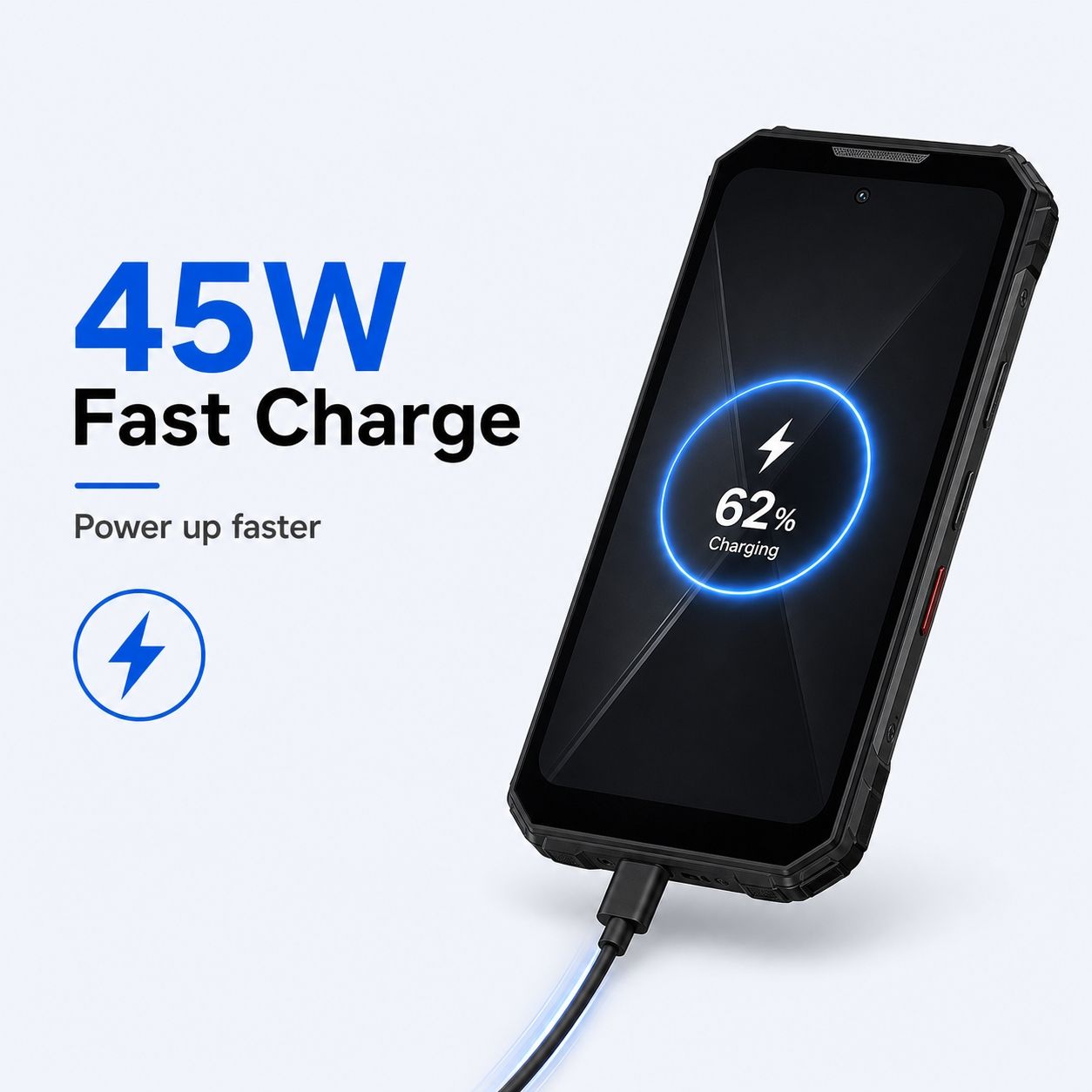 DOOGEE V Max Play 5G Robustes Android 15 Smartphone mit 480P HD Tragbarem Autofokus-Projektor