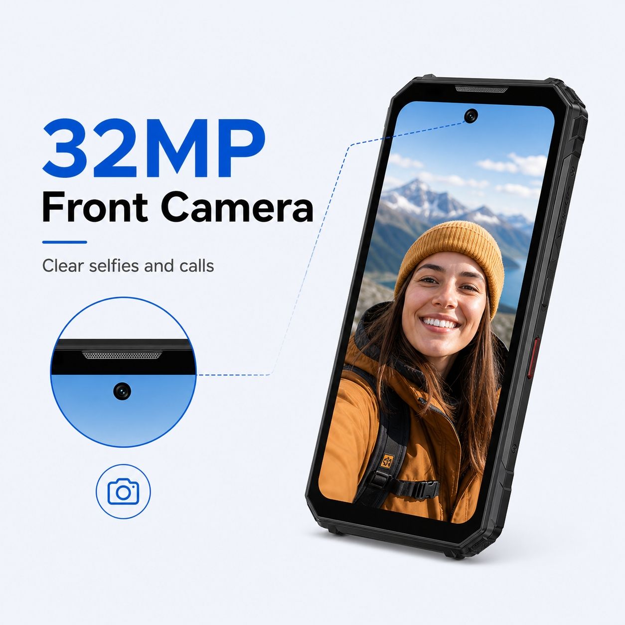 DOOGEE V Max Play 5G Robustes Android 15 Smartphone mit 480P HD Tragbarem Autofokus-Projektor